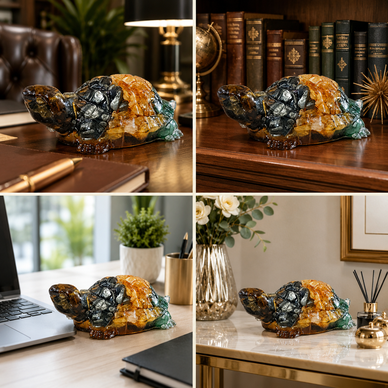Natural Money Magnet Tortoise – Handcrafted Crystal Tortoise