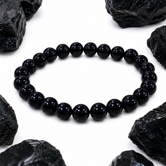 Black Agate Bracelet 8mm | Certified Protection, Strength & Grounding Bracelet