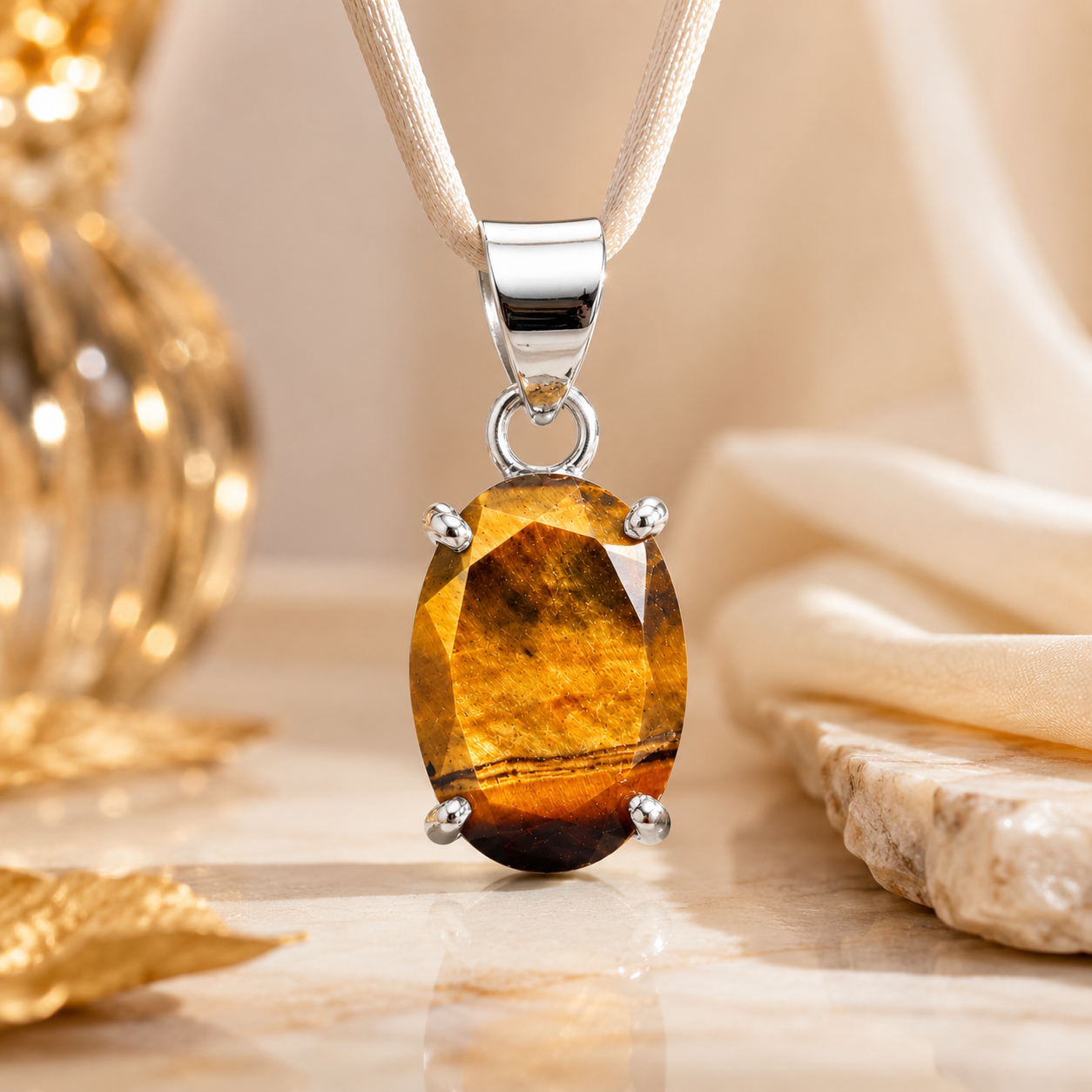 Natural Tiger's Eye Pendant | Handmade Tiger Eye Gemstone Pendant | Healing Crystal Jewelry