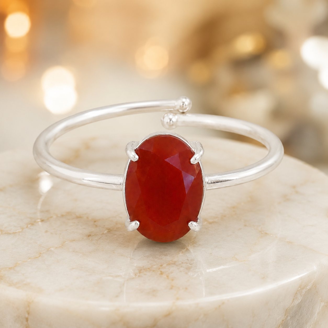 Natural Carnelian Adjustable Ring | Handmade Carnelian Gemstone Ring | Healing Crystal Jewelry