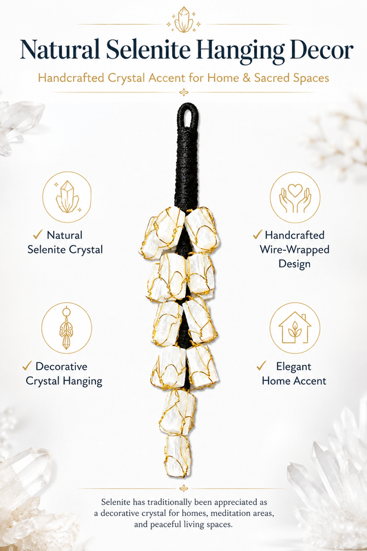 Selenite Crystal Hanging Decor | Natural Home & Meditation Decor
