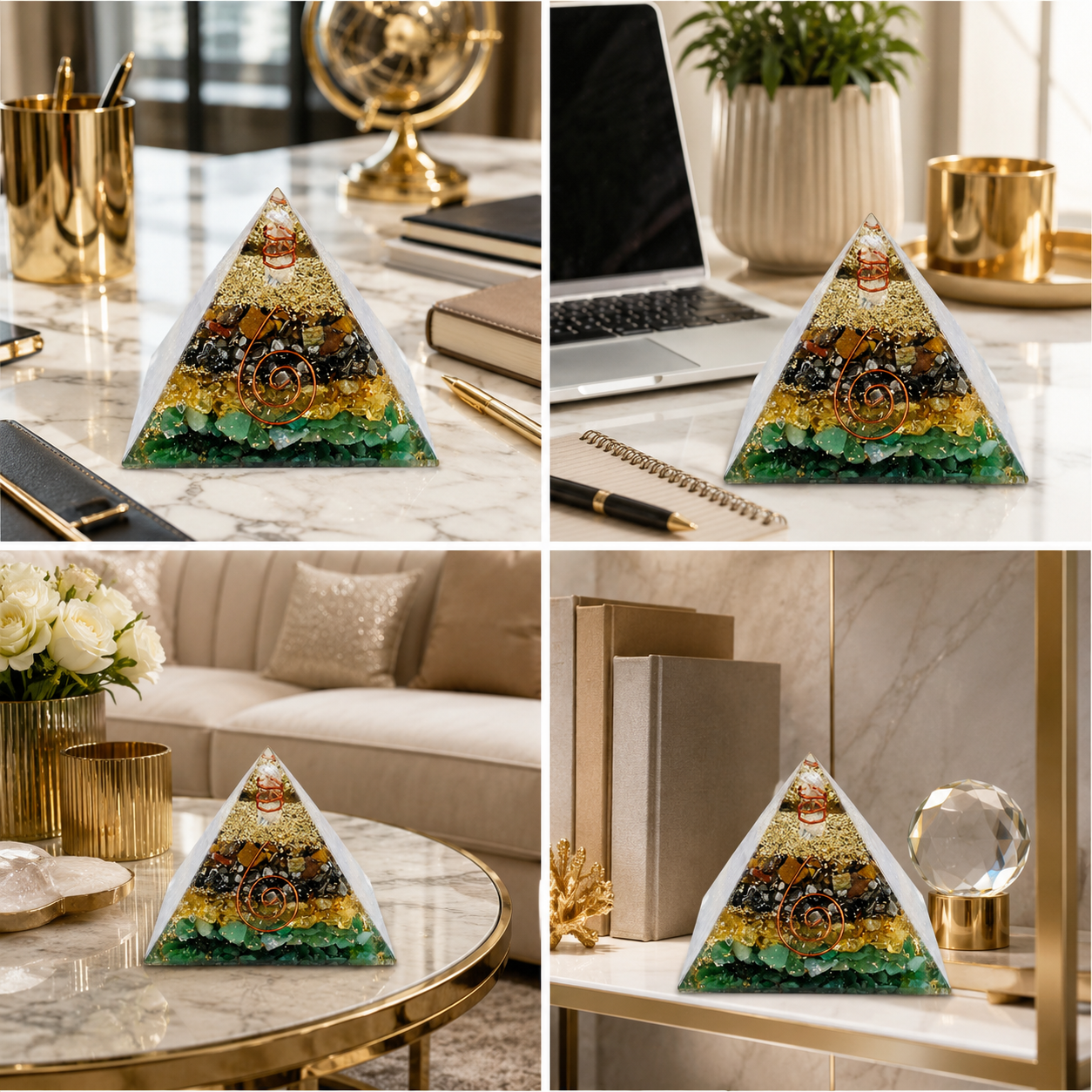 Natural Money Magnet Orgonite Pyramid