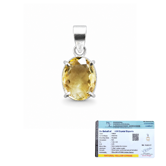 Natural Yellow Citrine Pendant | Handmade Citrine Gemstone Pendant | Healing Crystal Jewelry