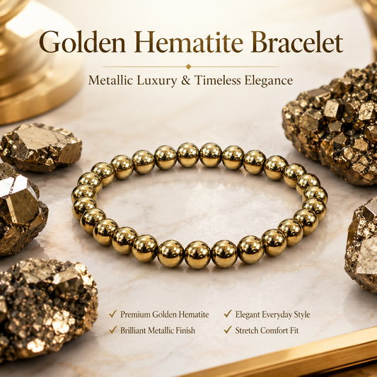 Natural Golden Hematite Bracelet – Grounding, Confidence & Strength Bracelet