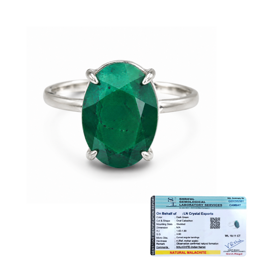 Natural Malachite Adjustable Ring | Handmade Malachite Gemstone Ring | Healing Crystal Jewelry