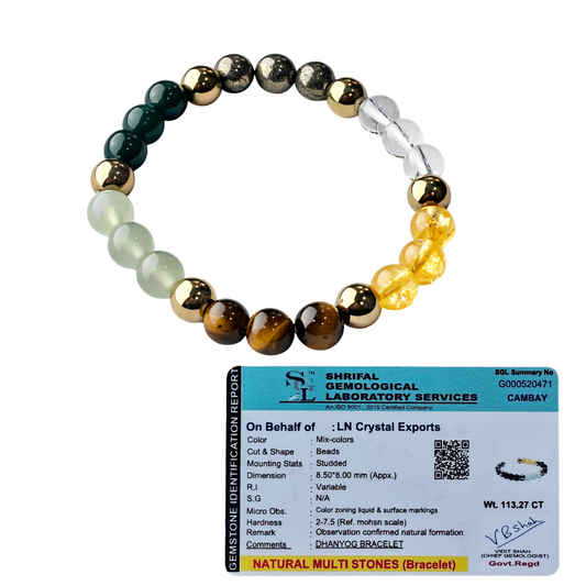 Dhanyog Bracelet | Lab Certified Multi-Stone Wealth Bracelet