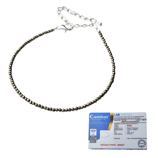 Natural Pyrite Anklet | Lab Certified Crystal Anklet
