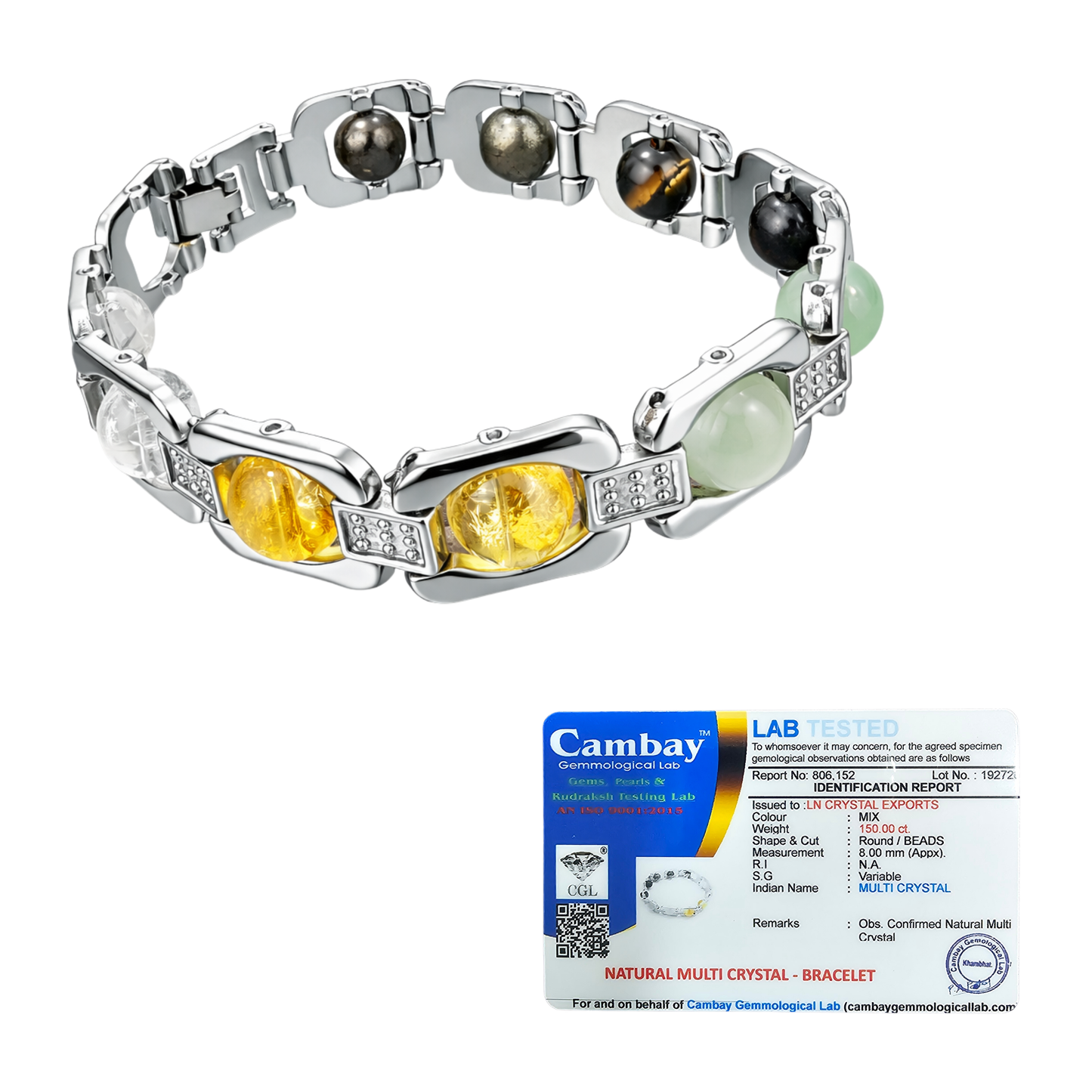 Metal Dhanyog Bracelet | Lab Certified Wealth & Prosperity Crystal Bracelet