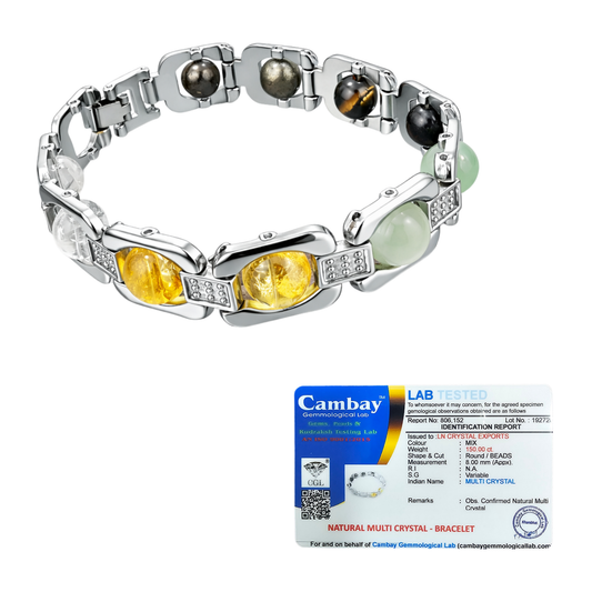 Metal Dhanyog Bracelet | Lab Certified Wealth & Prosperity Crystal Bracelet