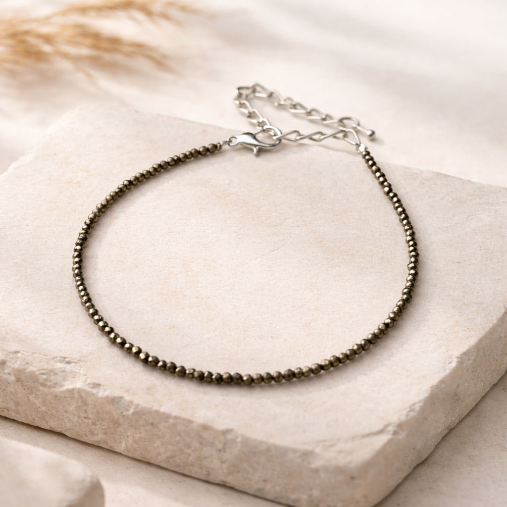 Natural Pyrite Anklet | Lab Certified Crystal Anklet