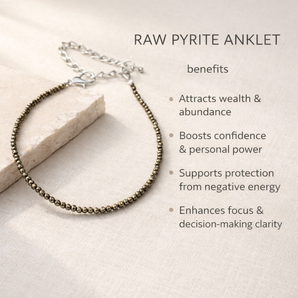 Natural Pyrite Anklet | Lab Certified Crystal Anklet