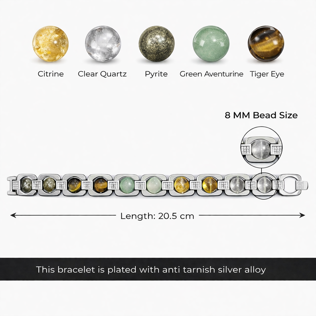 Metal Dhanyog Bracelet | Lab Certified Wealth & Prosperity Crystal Bracelet