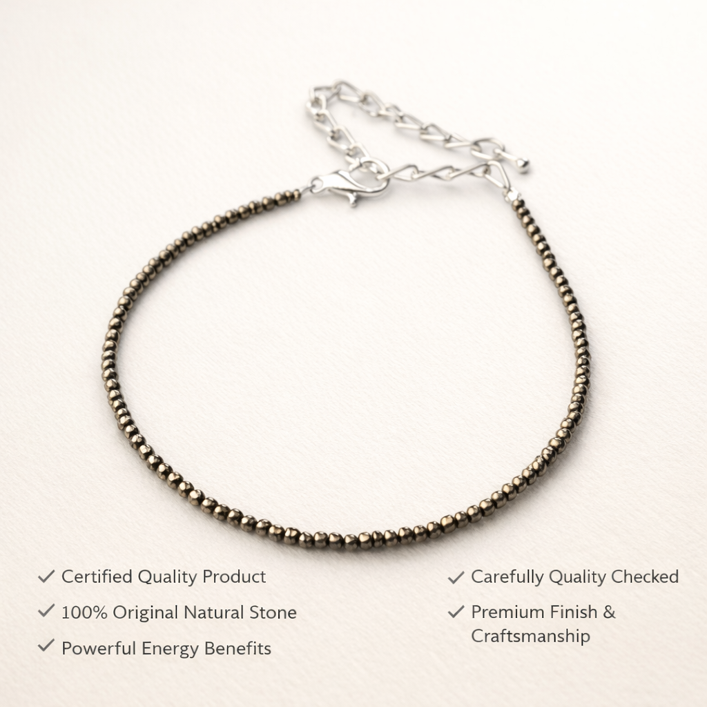 Natural Pyrite Anklet | Lab Certified Crystal Anklet