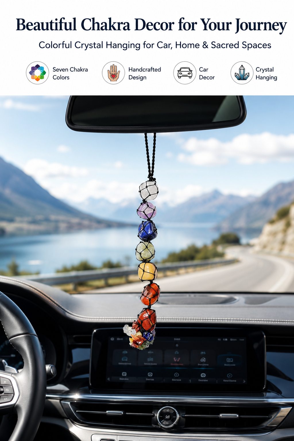 Seven Chakra Crystal Hanging Decor | Natural Multi-Stone Energy Hanger