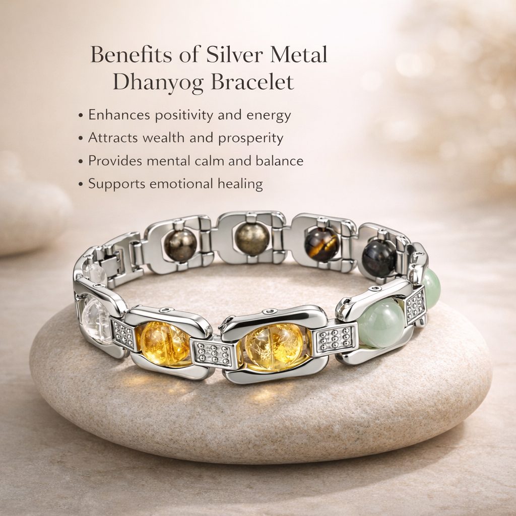 Metal Dhanyog Bracelet | Lab Certified Wealth & Prosperity Crystal Bracelet