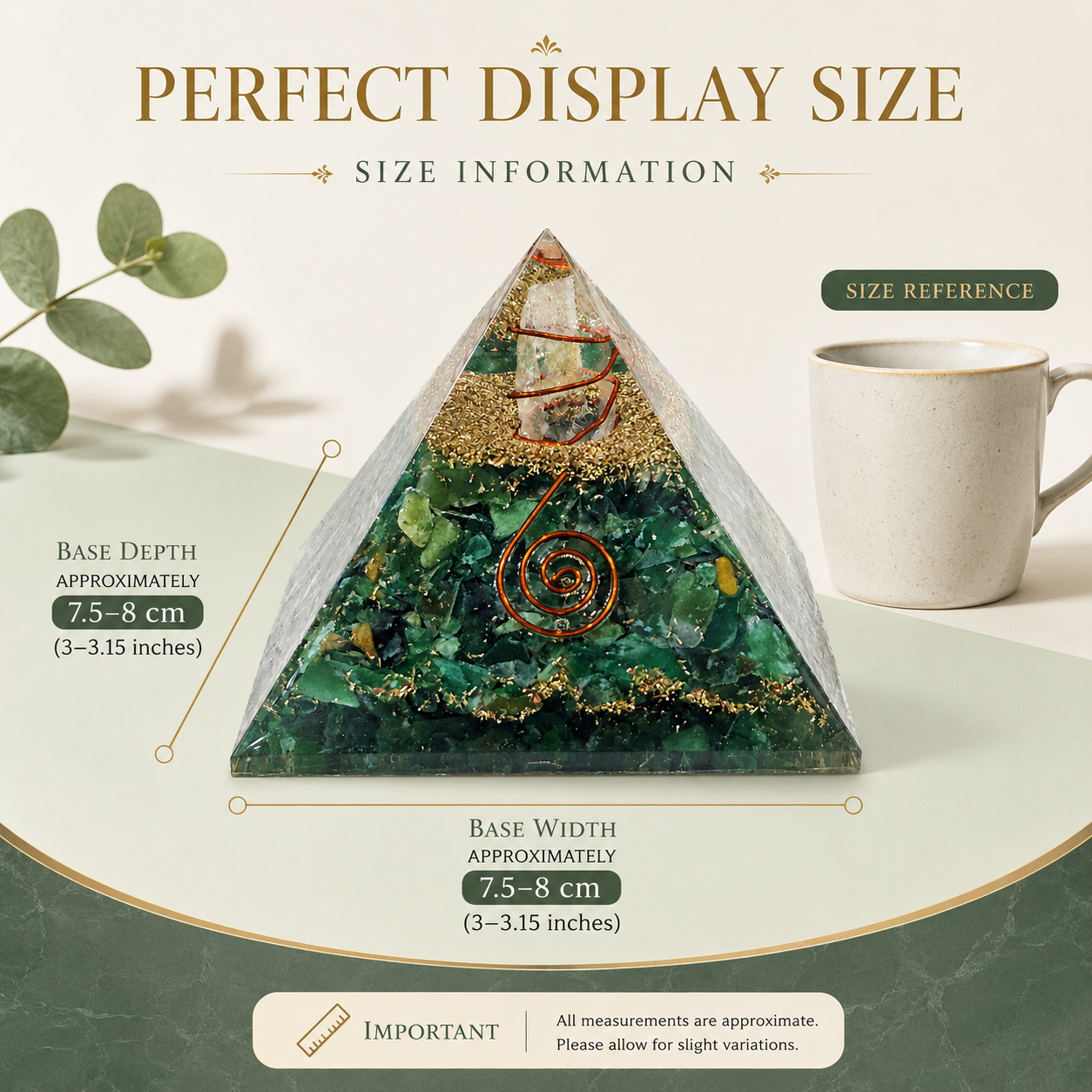 Natural Green Jade Orgonite Pyramid