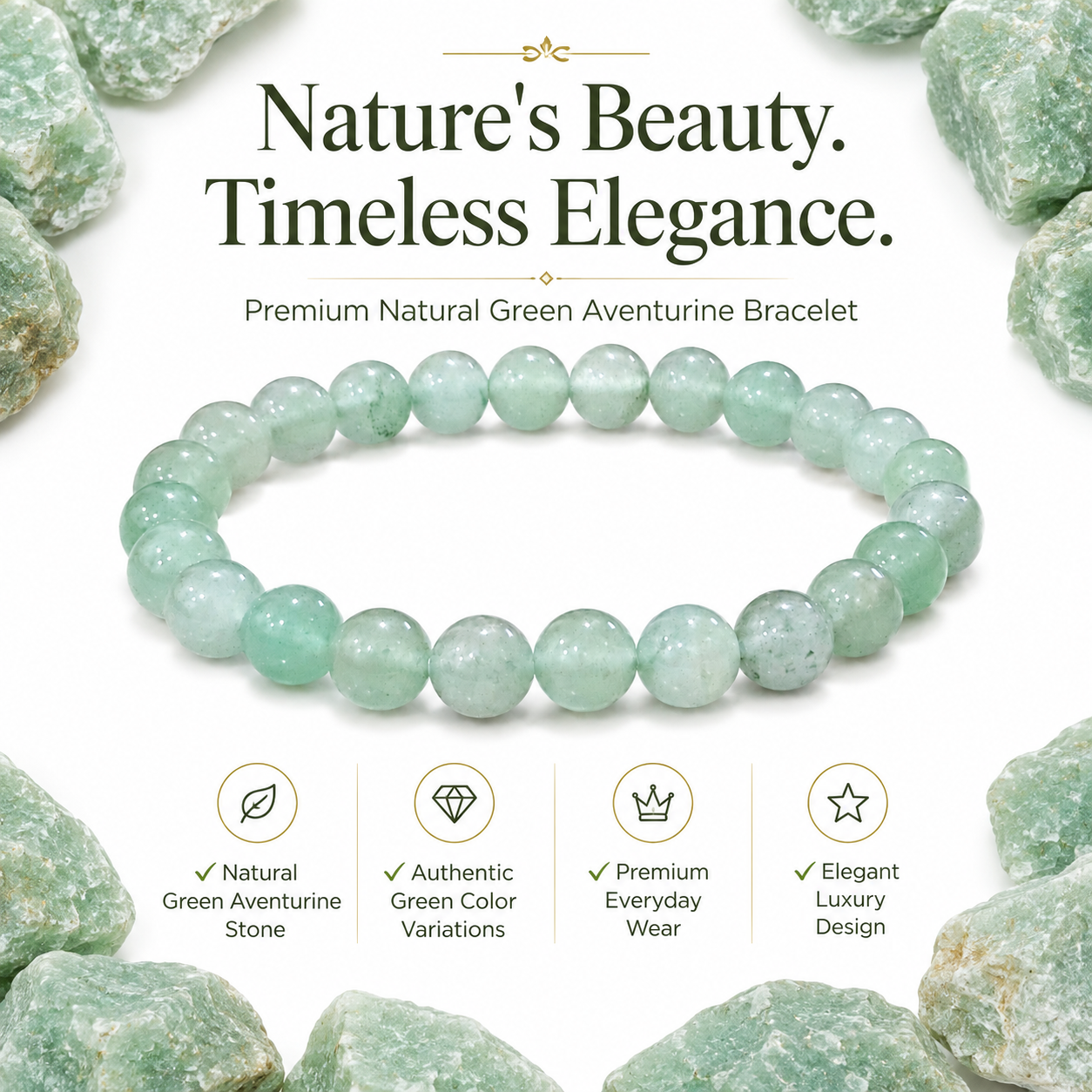 Natural Green Aventurine Bracelet 8mm