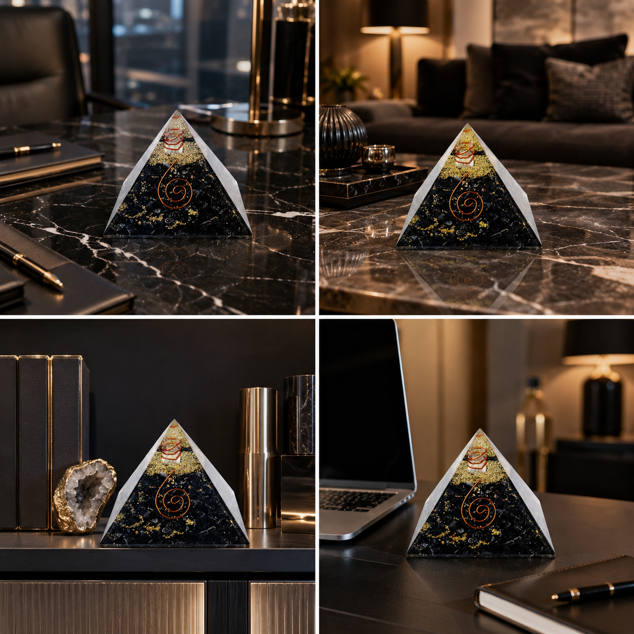 Natural Black Tourmaline Orgonite Pyramid