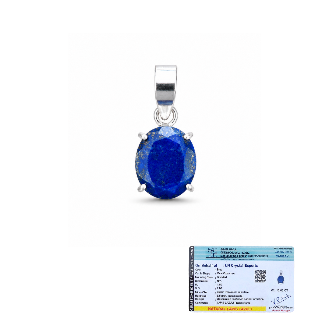 Natural Lapis Lazuli Pendant | Handmade Lapis Lazuli Gemstone Pendant | Healing Crystal Jewelry