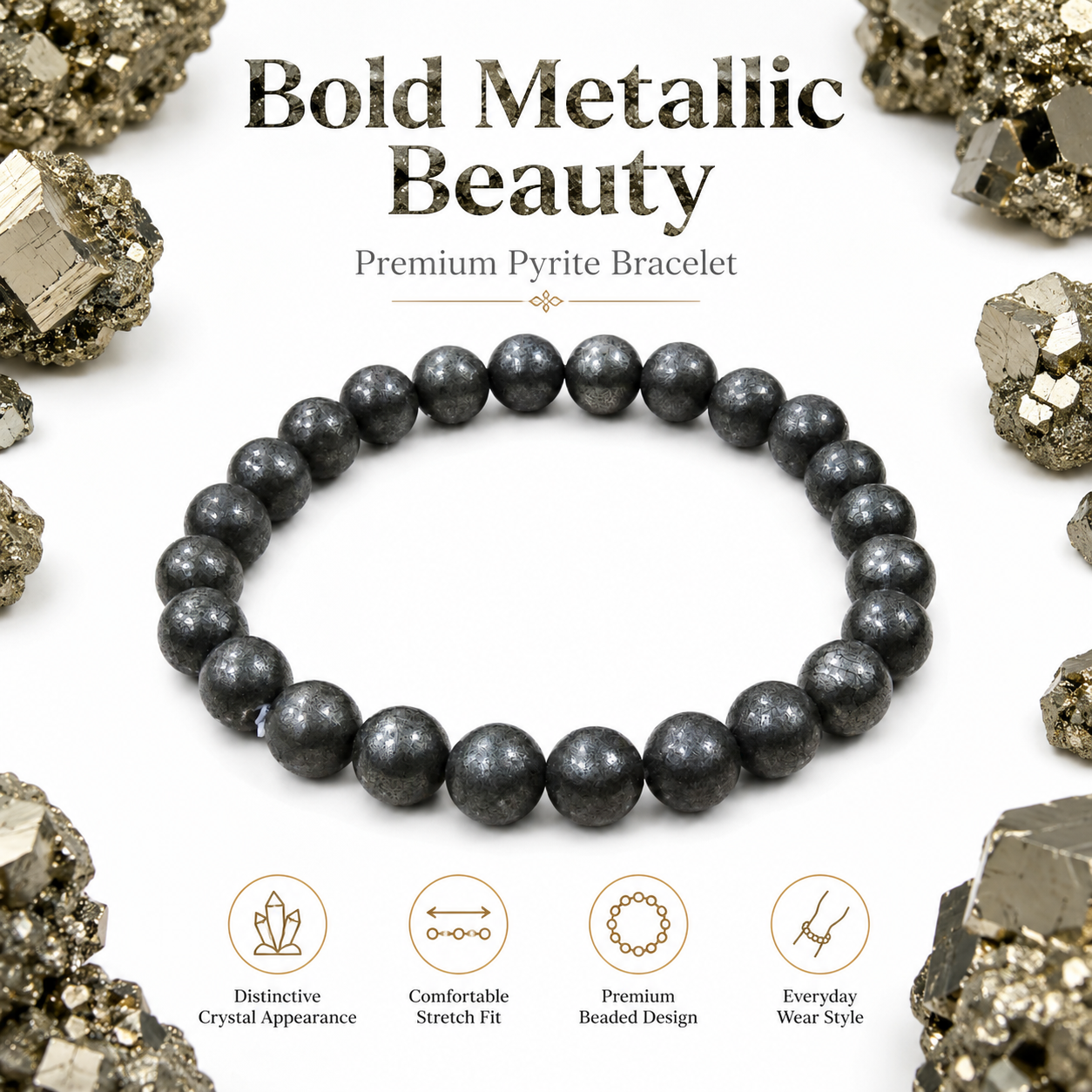 Natural Pyrite Bracelet – Wealth, Confidence & Prosperity Bracelet