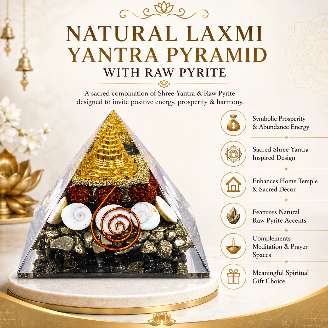 Shree Laxmi Pyramid with Pyrite