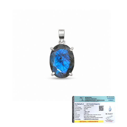 Natural Labradorite Pendant | Handmade Labradorite Gemstone Pendant | Flashy Healing Crystal Jewelry
