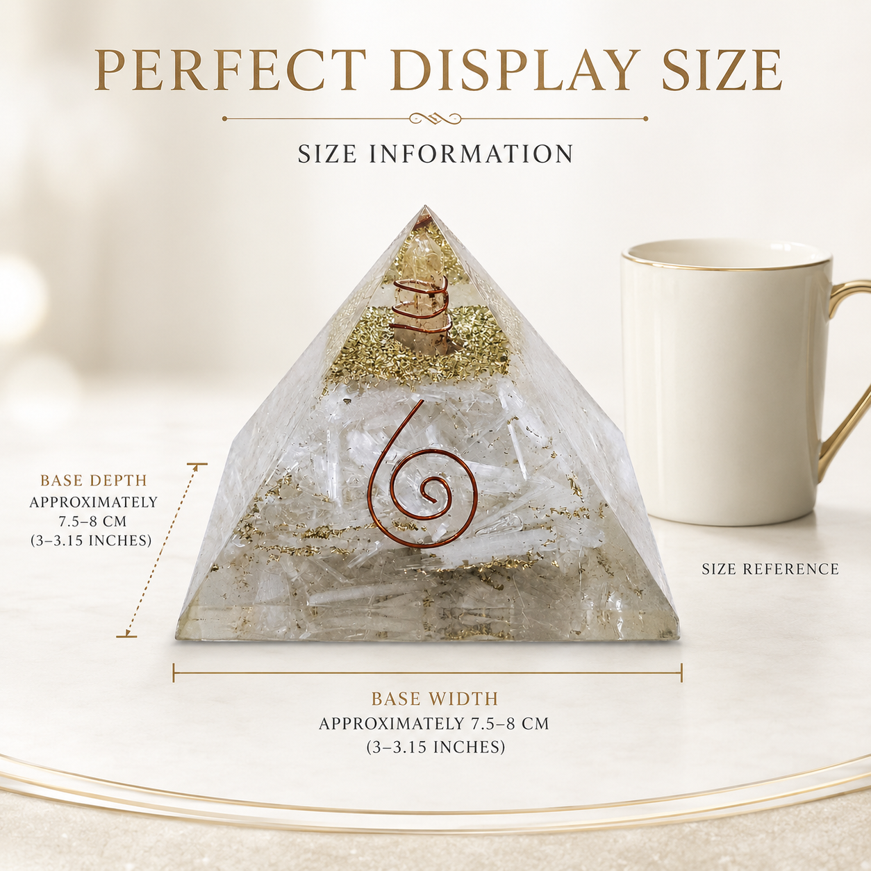 Natural Selenite Orgonite Pyramid