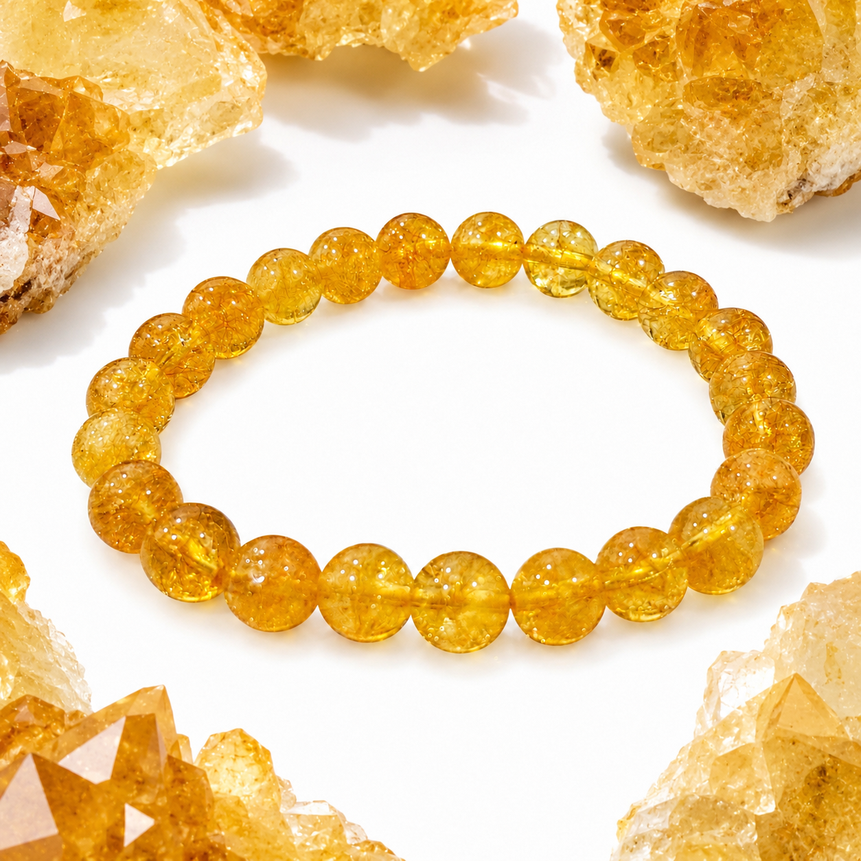 Natural Yellow Citrine Bracelet 8mm