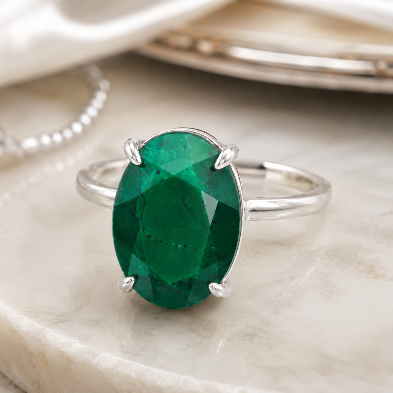 Natural Malachite Adjustable Ring | Handmade Malachite Gemstone Ring | Healing Crystal Jewelry