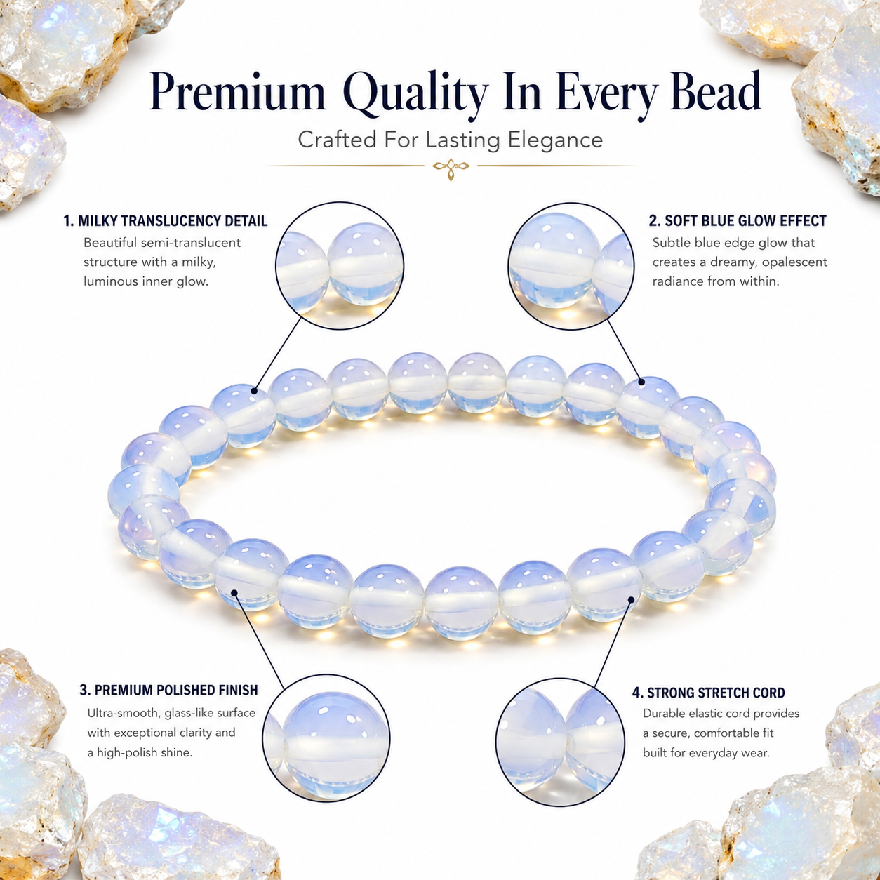 Opalite Bracelet – Calmness, Communication & Positive Energy Bracelet