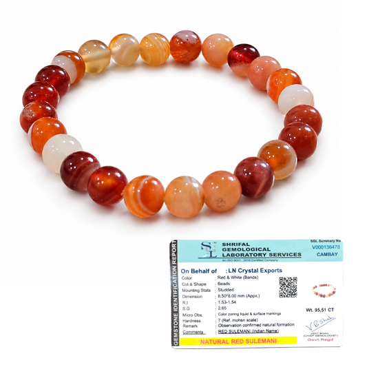 Natural Red Sulemani Hakik Bracelet 8mm