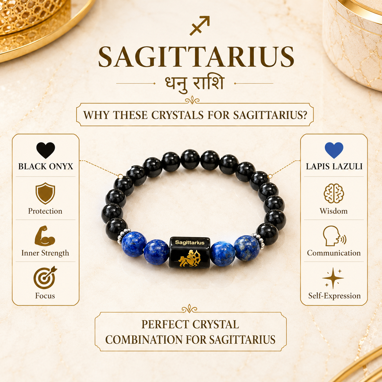Sagittarius Zodiac Bracelet (धनु राशि)