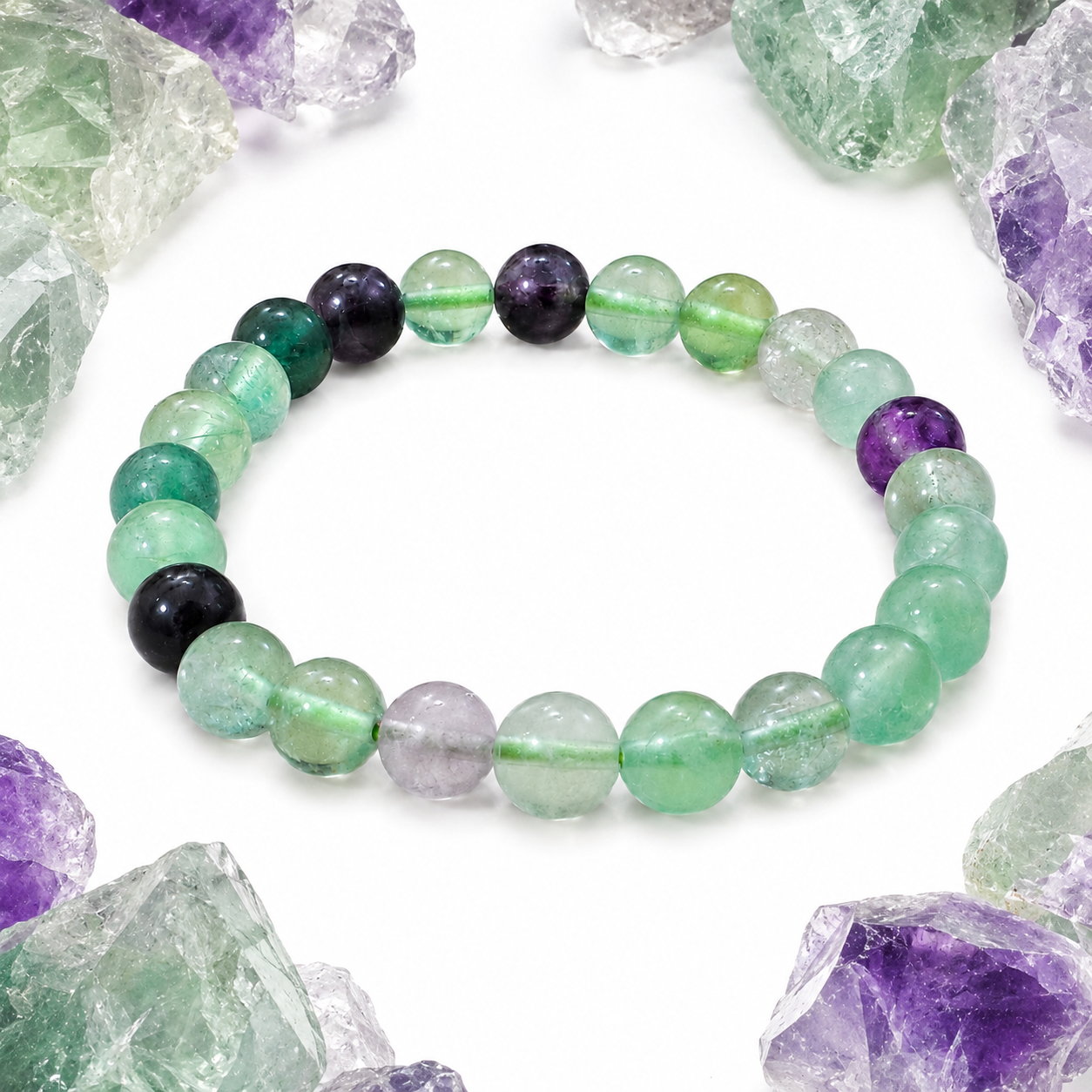 Natural Multi Fluorite Bracelet 8mm