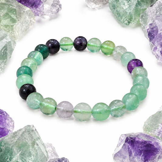 Natural Multi Fluorite Bracelet 8mm