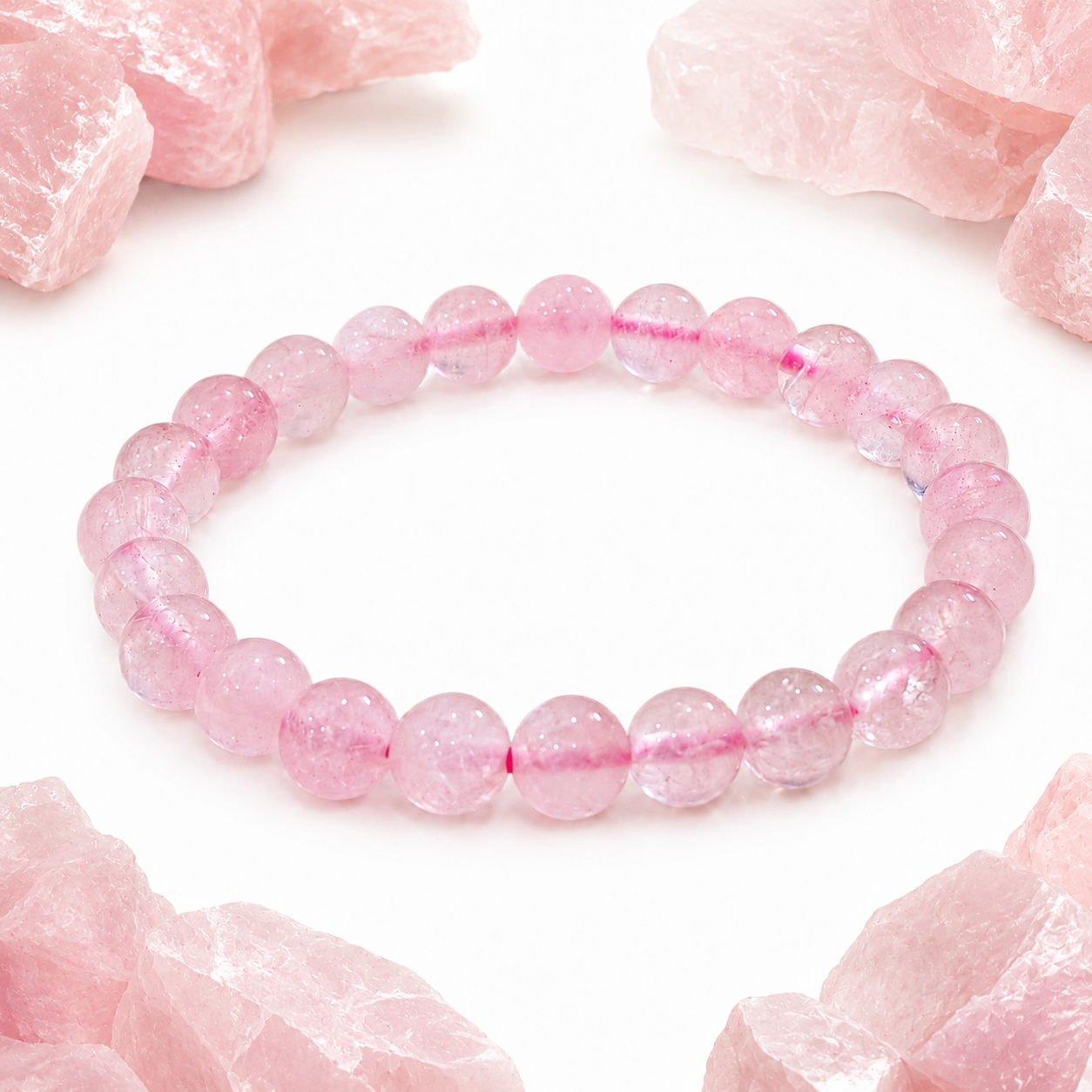 Natural Rose Quartz Bracelet 8mm