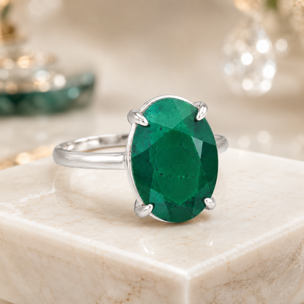 Natural Malachite Adjustable Ring | Handmade Malachite Gemstone Ring | Healing Crystal Jewelry