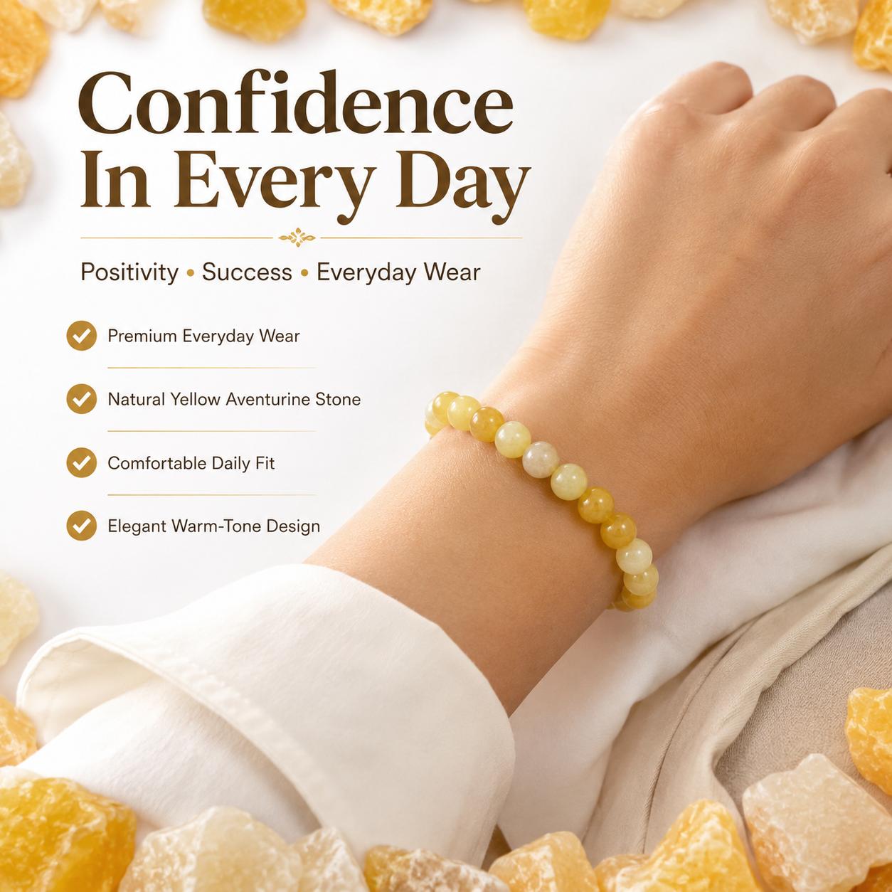 Natural Yellow Aventurine Bracelet 8mm