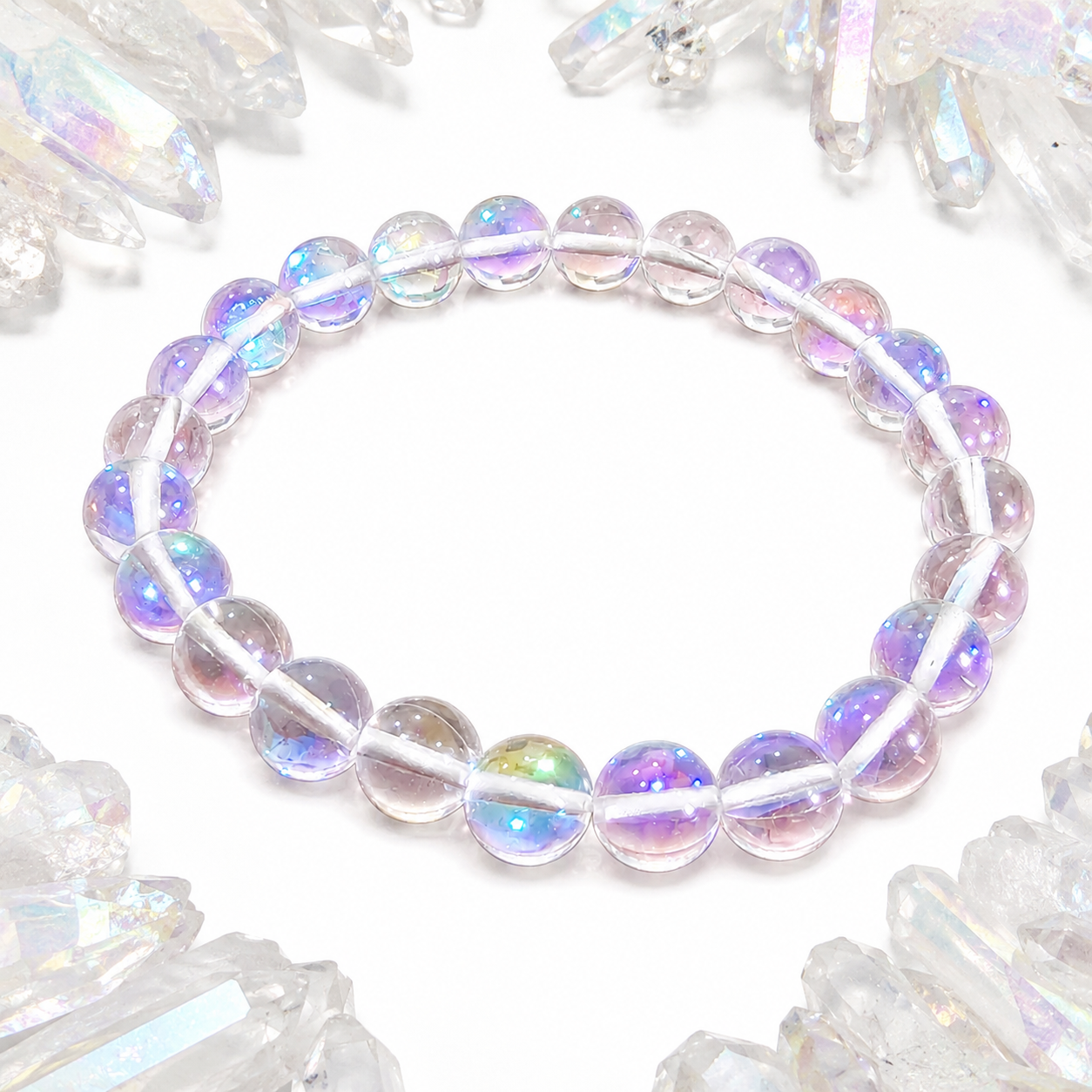 Natural Clear Aura Quartz Bracelet 8mm