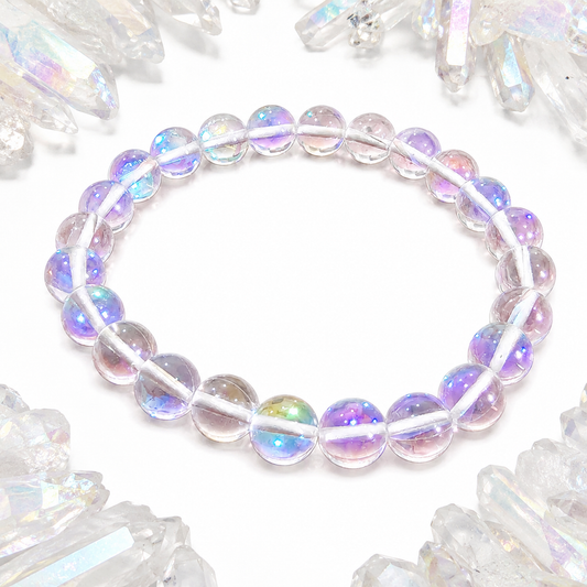 Natural Clear Aura Quartz Bracelet 8mm