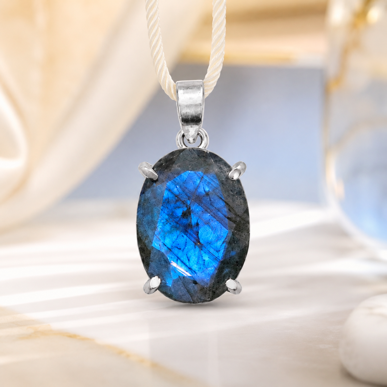 Natural Labradorite Pendant | Handmade Labradorite Gemstone Pendant | Flashy Healing Crystal Jewelry