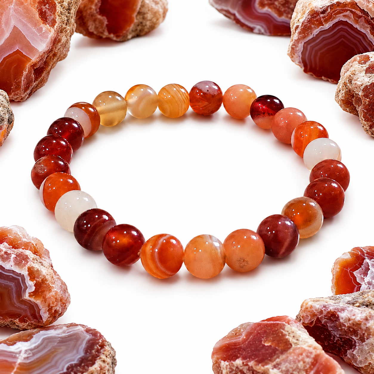 Natural Red Sulemani Hakik Bracelet 8mm