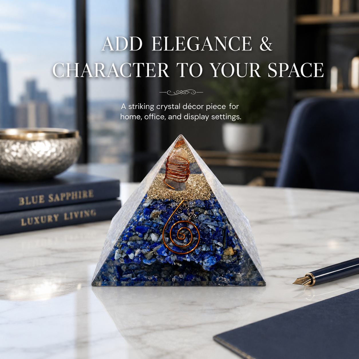 Natural Lapis Lazuli Orgonite Pyramid