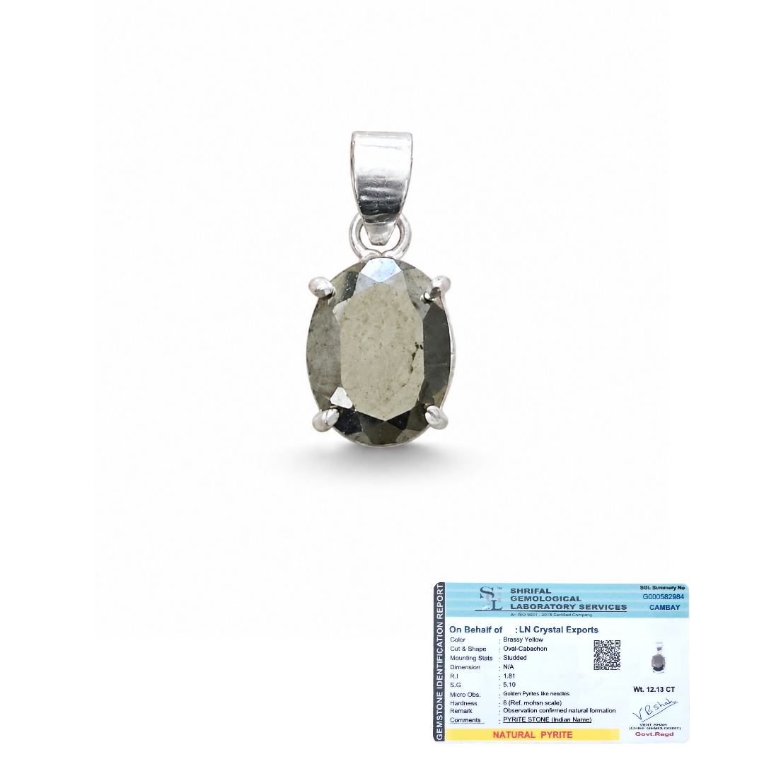 Natural Pyrite Pendant | Handmade Pyrite Gemstone Pendant | Healing Crystal Jewelry