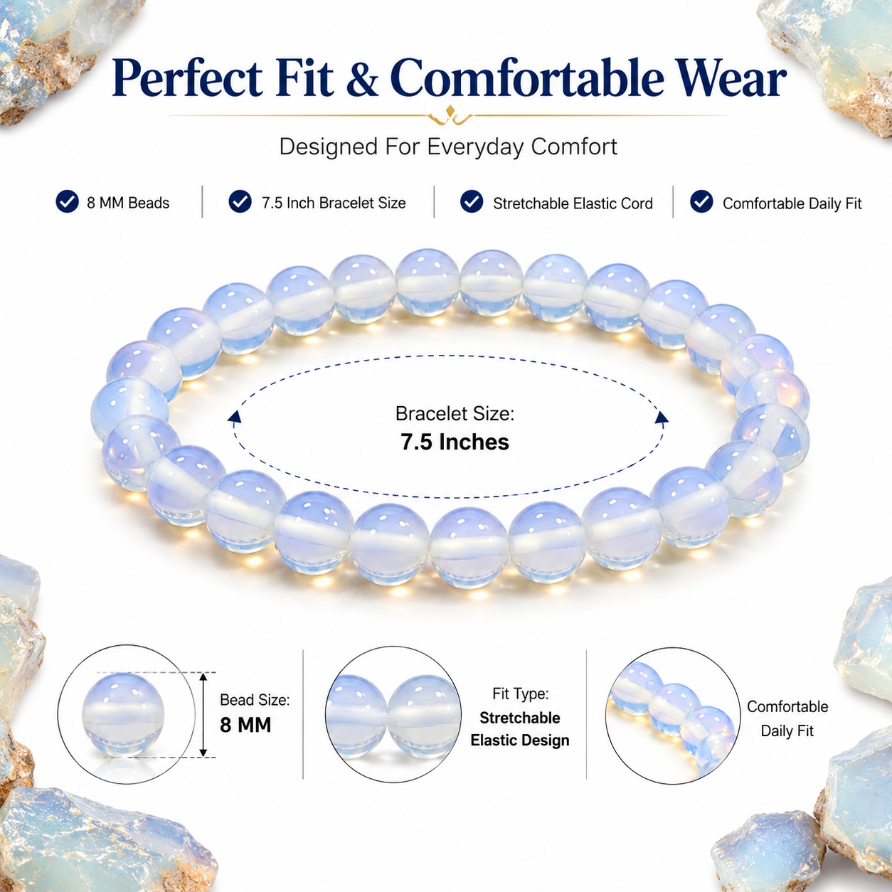 Opalite Bracelet – Calmness, Communication & Positive Energy Bracelet
