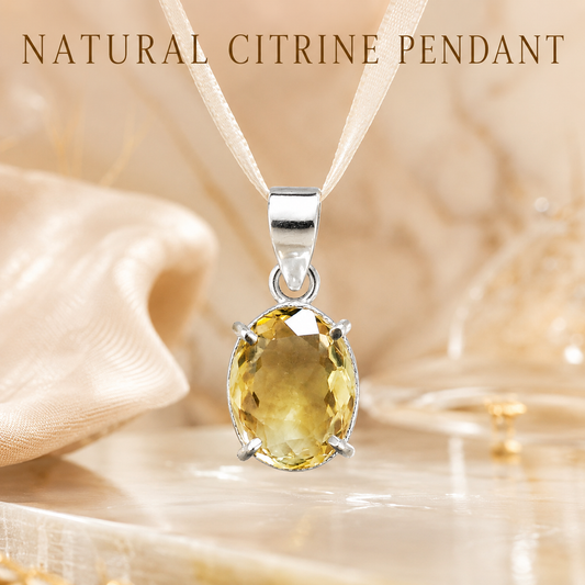Natural Yellow Citrine Pendant | Handmade Citrine Gemstone Pendant | Healing Crystal Jewelry