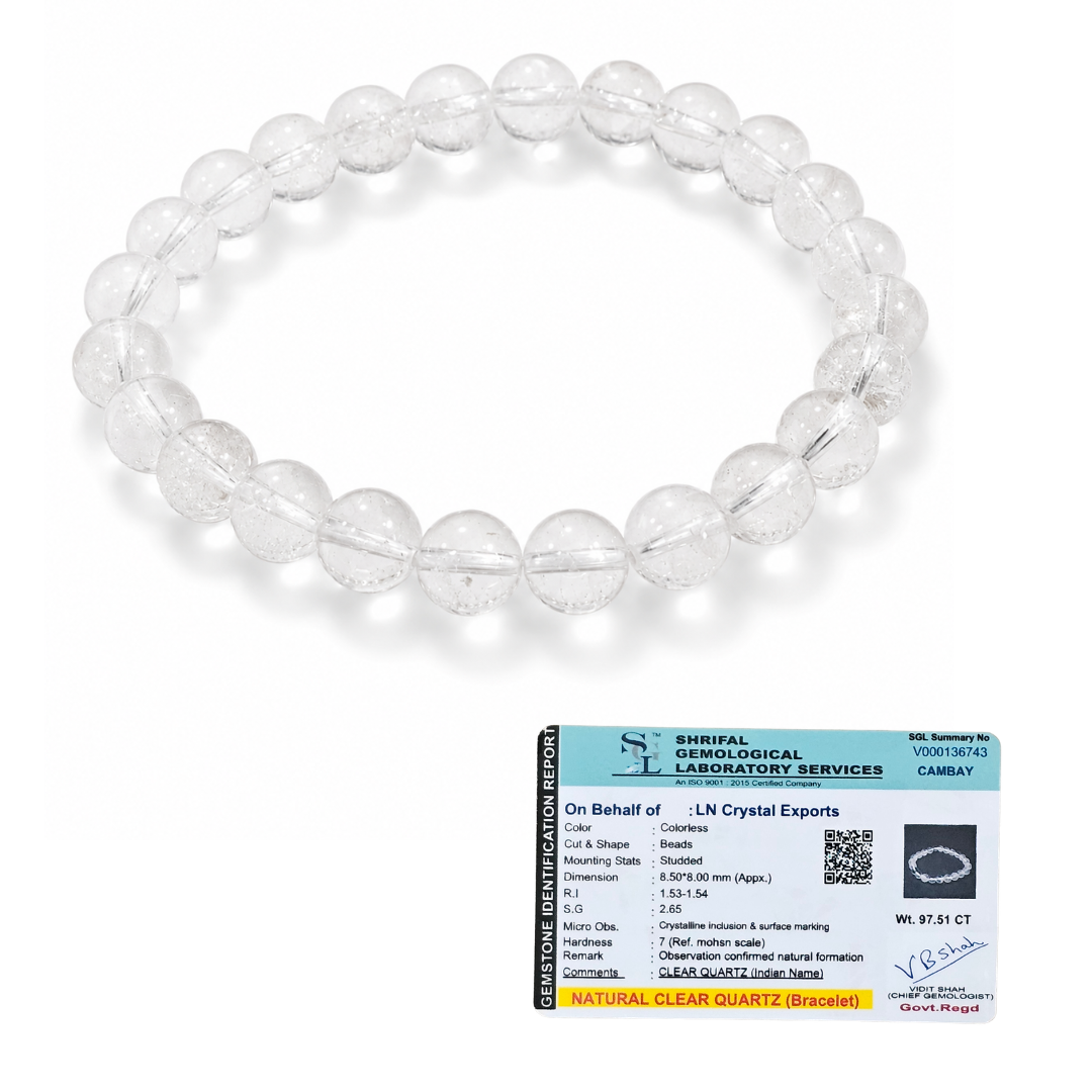 Natural Clear Quartz Bracelet 8mm