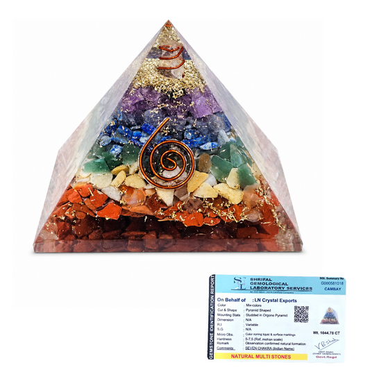 Natural Seven Chakra Orgonite Pyramid