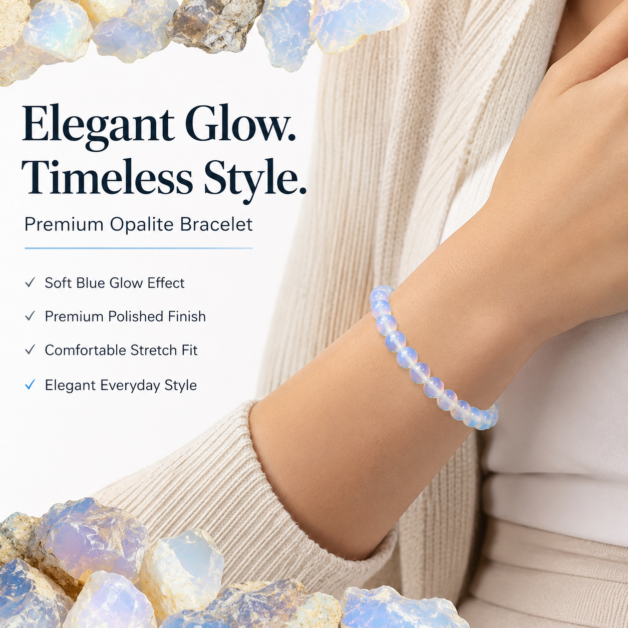 Opalite Bracelet – Calmness, Communication & Positive Energy Bracelet