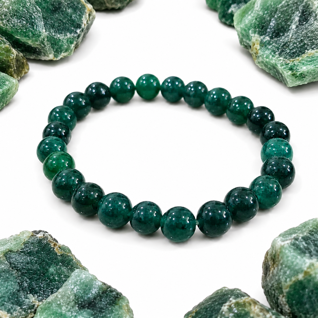 Natural Green Jade Bracelet 8mm