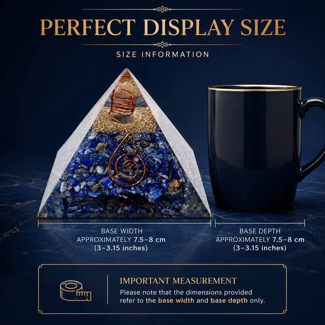 Natural Lapis Lazuli Orgonite Pyramid